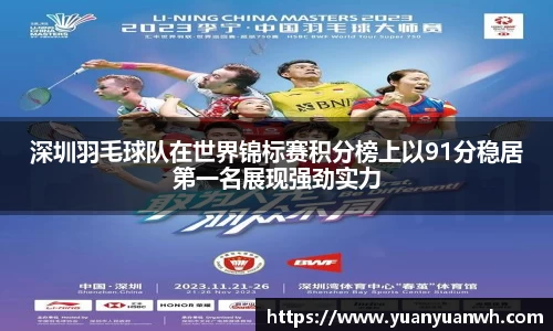 深圳羽毛球队在世界锦标赛积分榜上以91分稳居第一名展现强劲实力